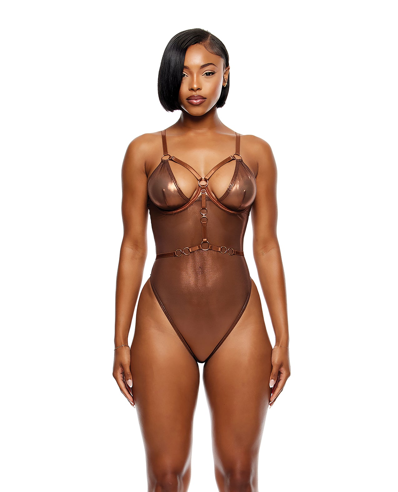 Liquid Metal Metallic Mesh Teddy - Copper - Copper Small