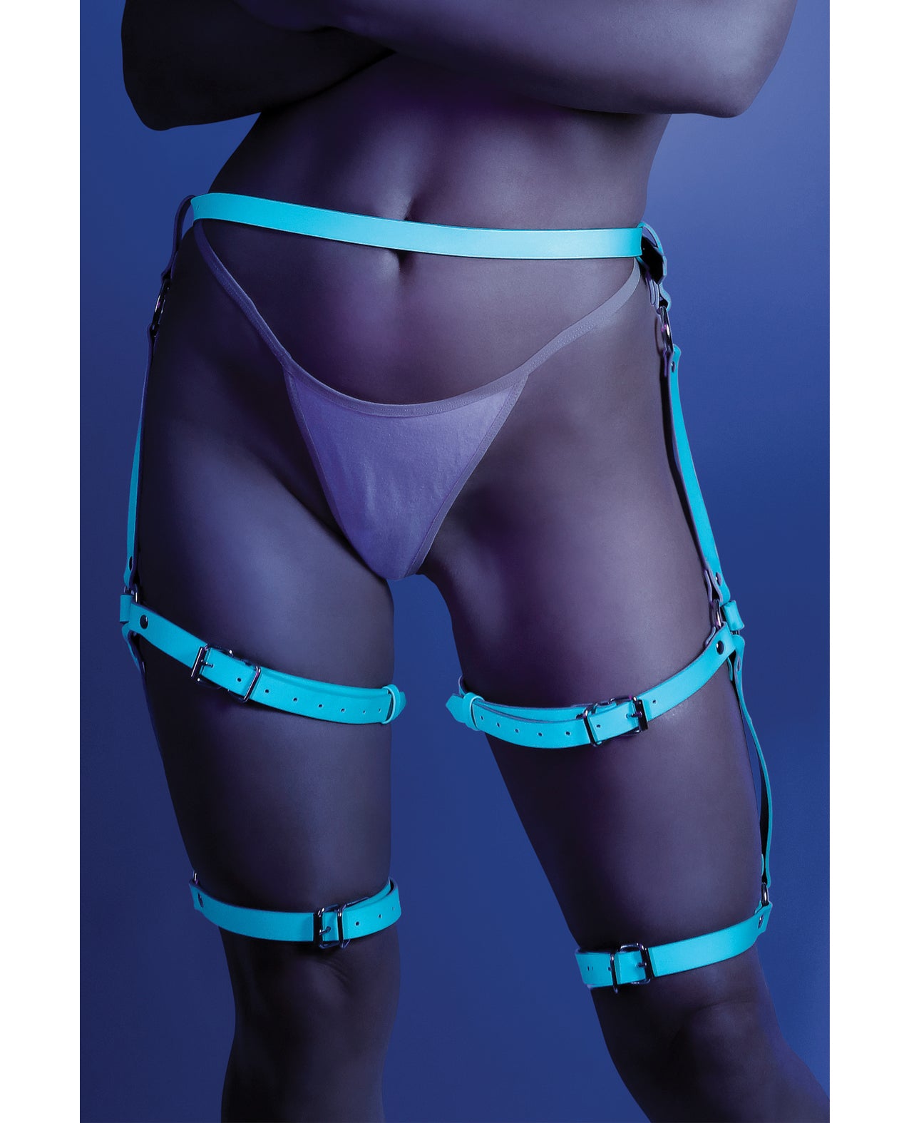 Buckle Up Glow-in-the-Dark Leg Harness - Blue - Blue One Size Fits Most