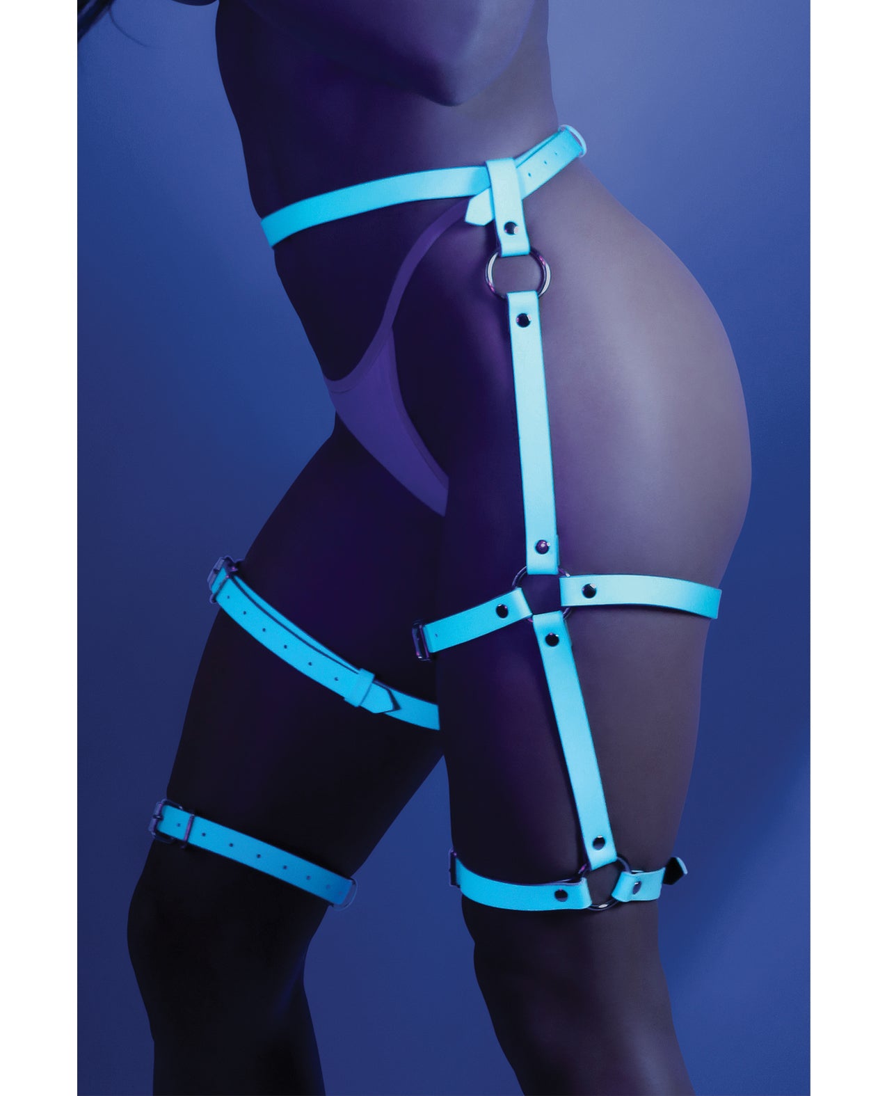 Buckle Up Glow-in-the-Dark Leg Harness - Blue - additional view