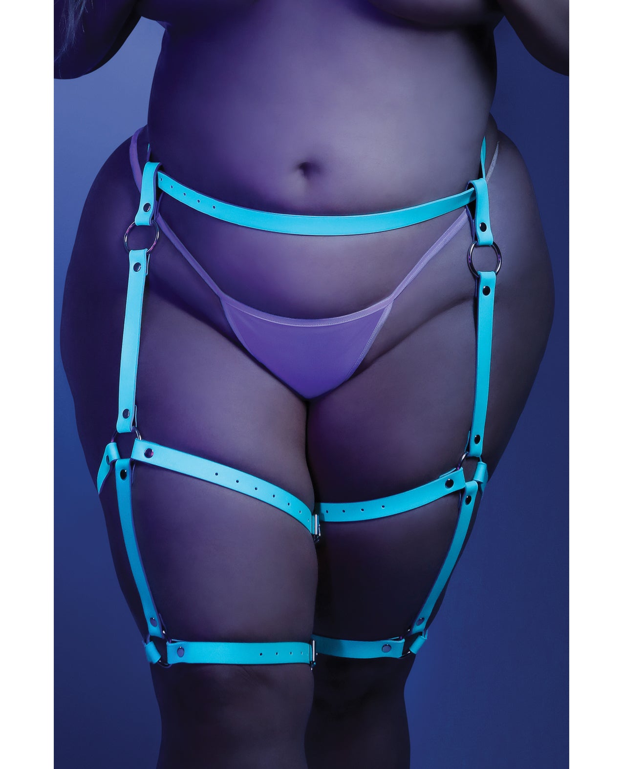 Buckle Up Glow-in-the-Dark Leg Harness - Blue - additional view