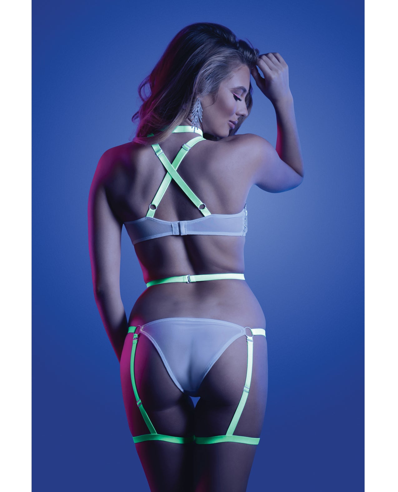 Night Vision Gartered Teddy - Glow in the Dark - additional view