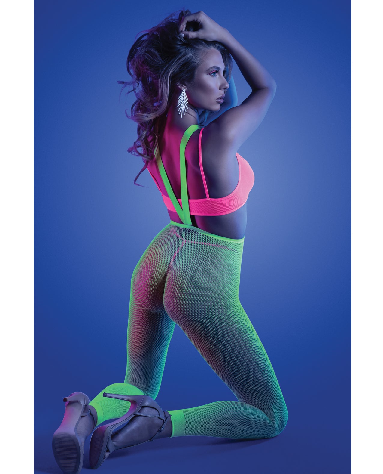 Come Alive Suspender Stockings, Bralette & G-String Set - Multi-Color - additional view