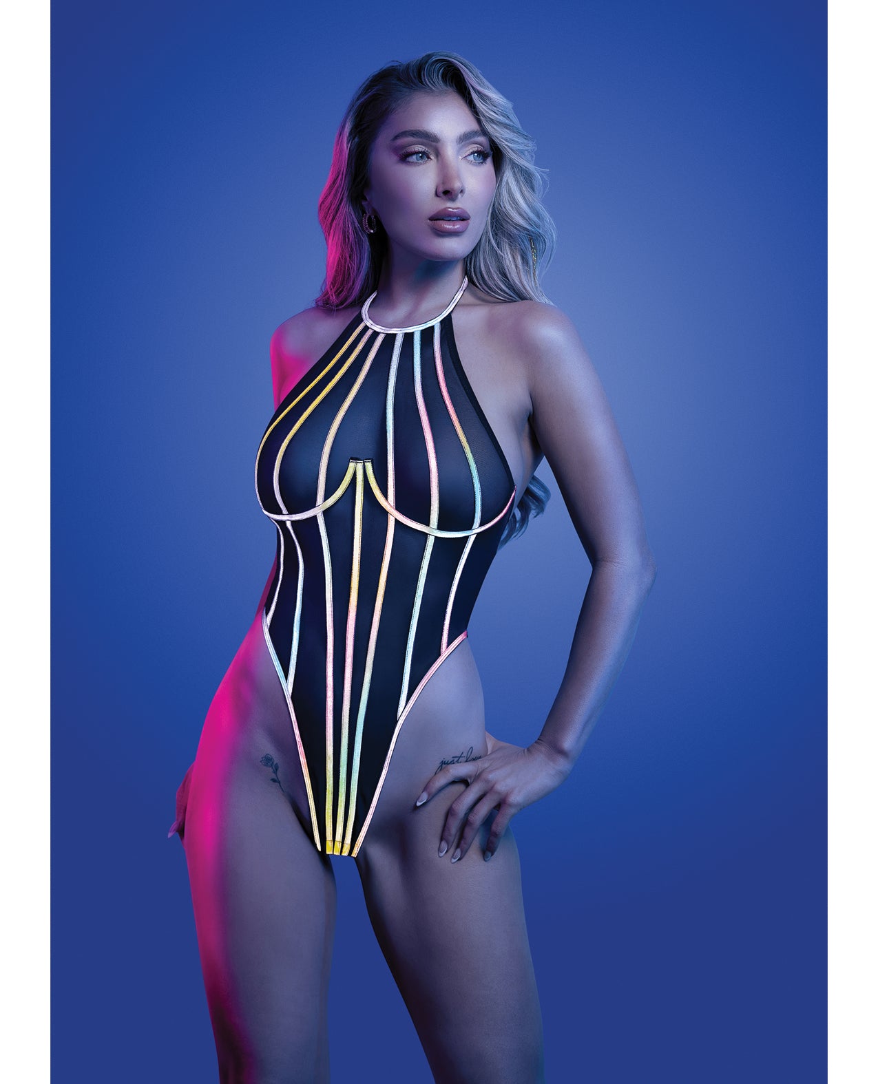 Solar Flare Reflective Halter Tie Teddy - Black - Black Medium/Large