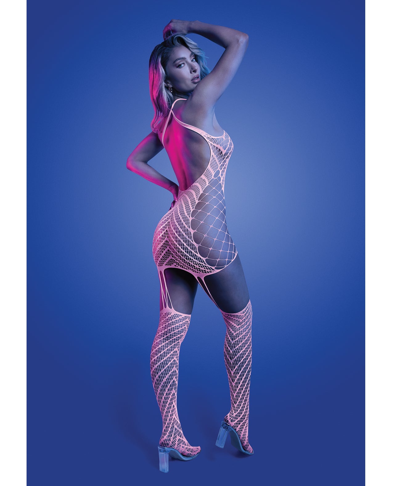 Metamorphic Glow-in-the-Dark Bodystocking Dress - White - additional view