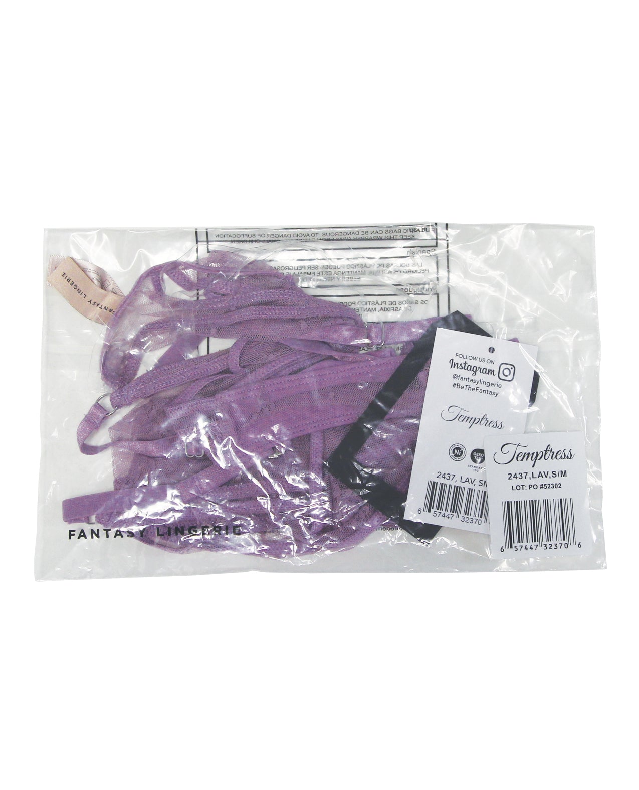 Gisele Sheer Floral Mesh Open Back Teddy - Lavender - additional view