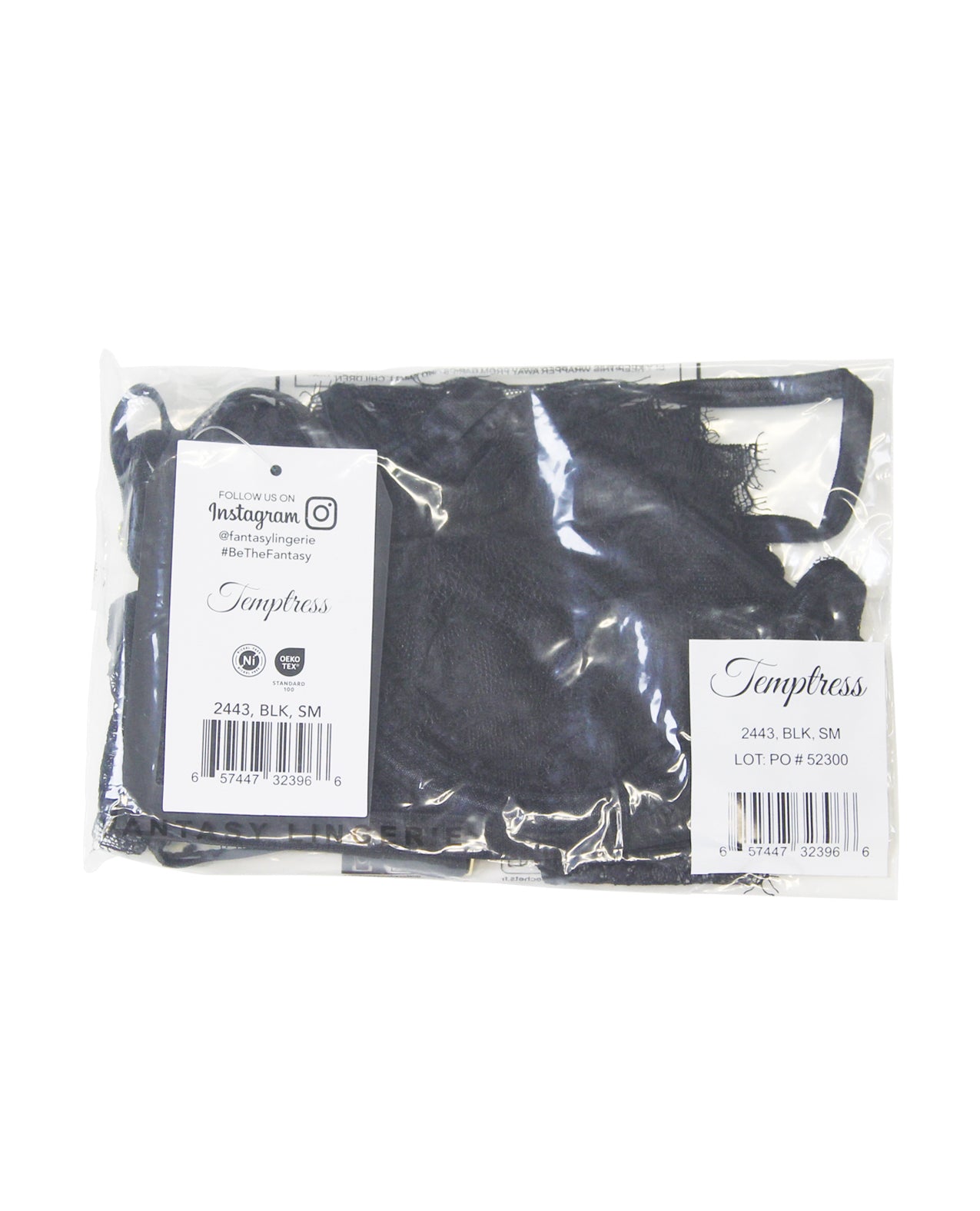 Vivienne Swiss Dot Mesh & Lace Bra & Panty Set - Black - additional view