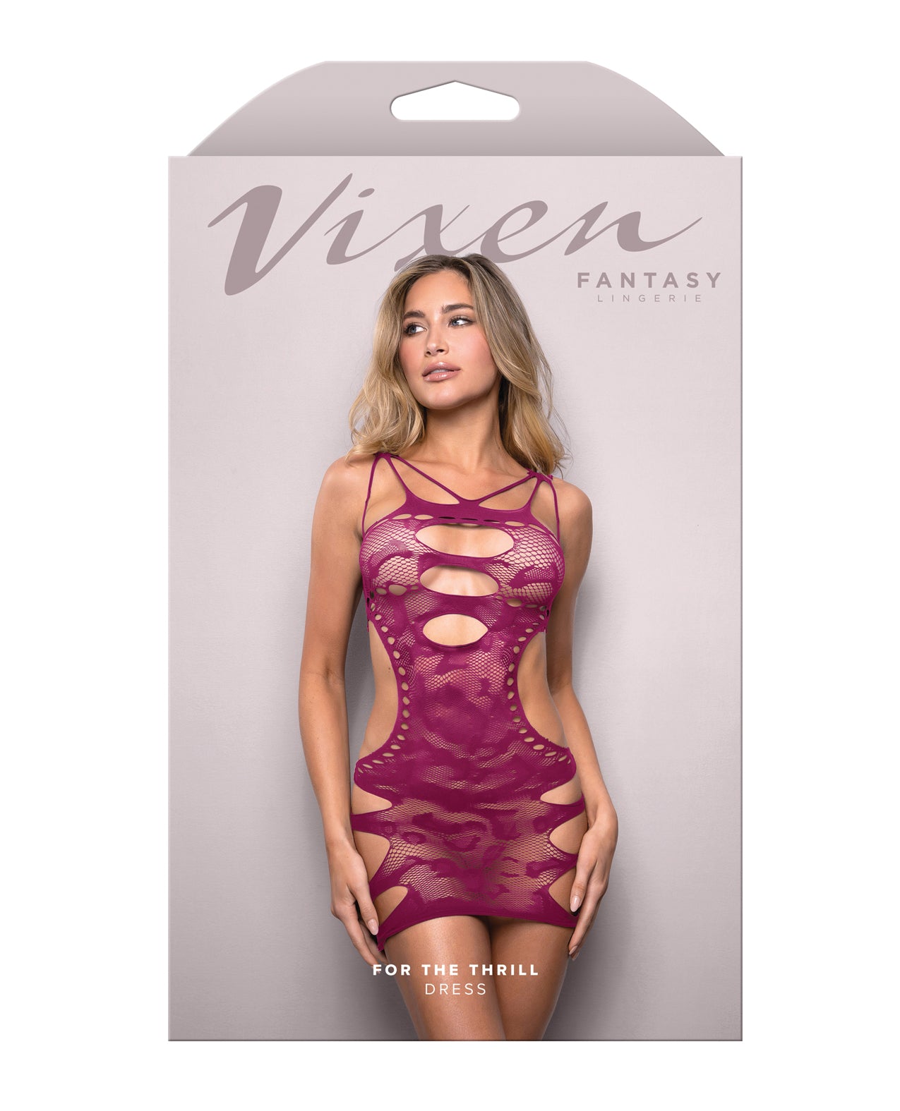 For the Thrill Leopard Knit Cut-Out Dress - Magenta - additional view