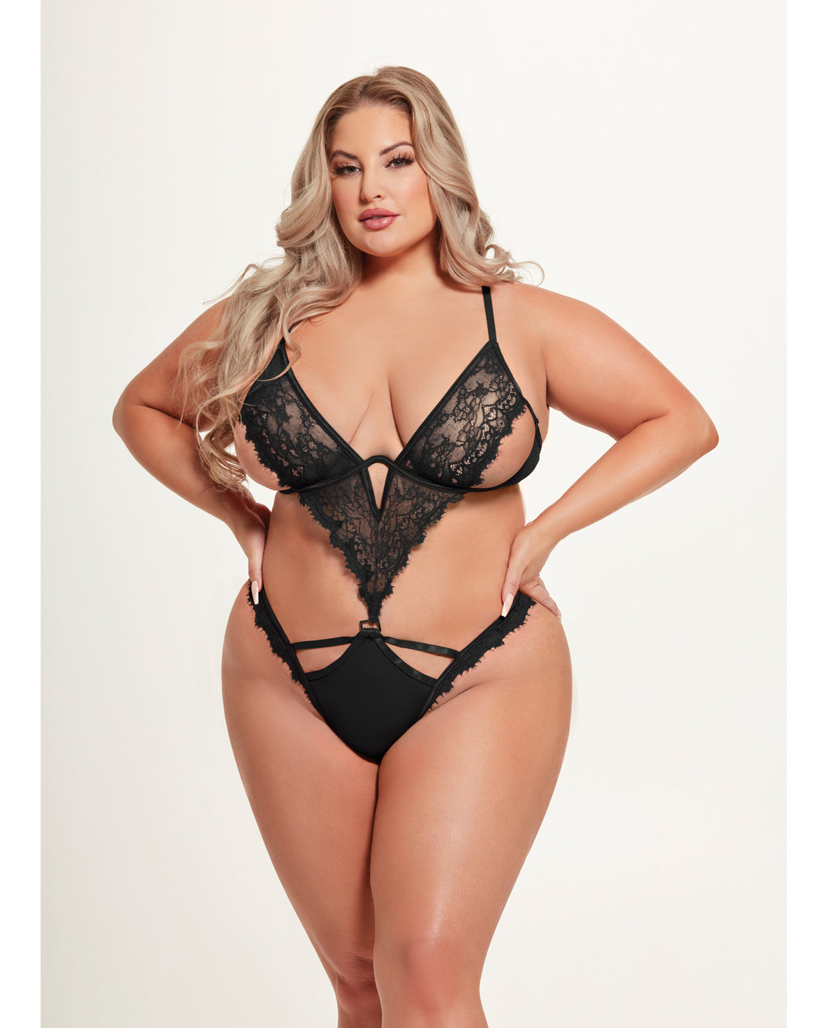 Nadia Lace & Mesh Cutout Teddy