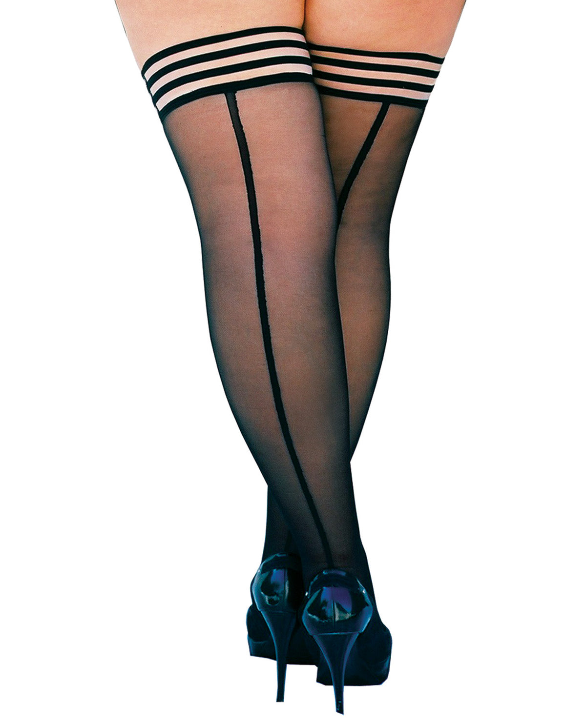 Kix'ies Lois Thigh High Seam - Black
