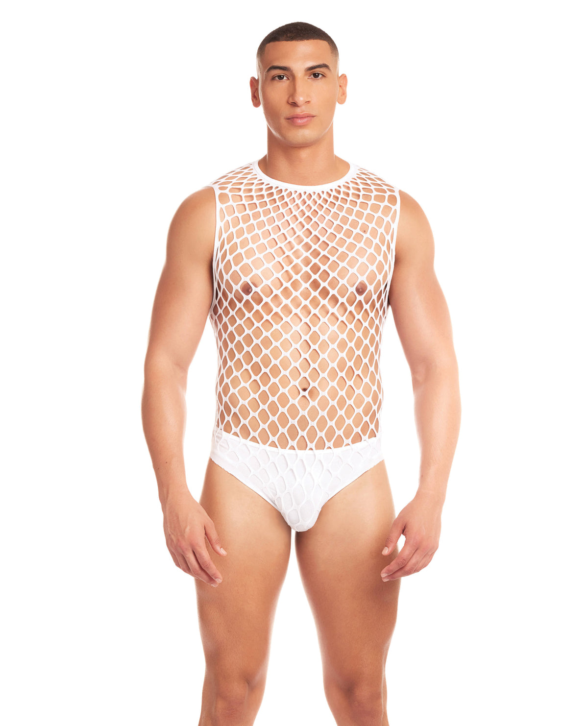 Rainbow Party Full Effect Large Mesh Unitard 2 pc Set w/Thong