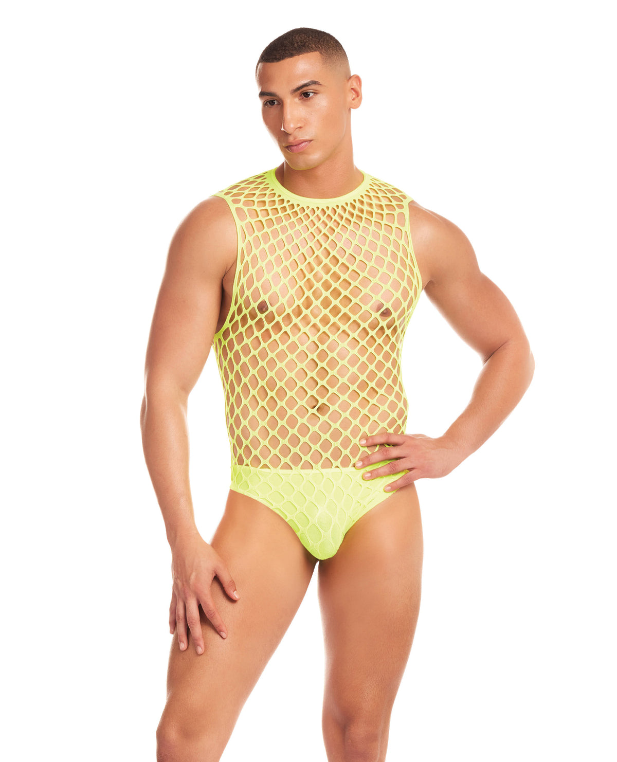 Rainbow Party Full Effect Large Mesh Unitard 2 pc Set w/Thong