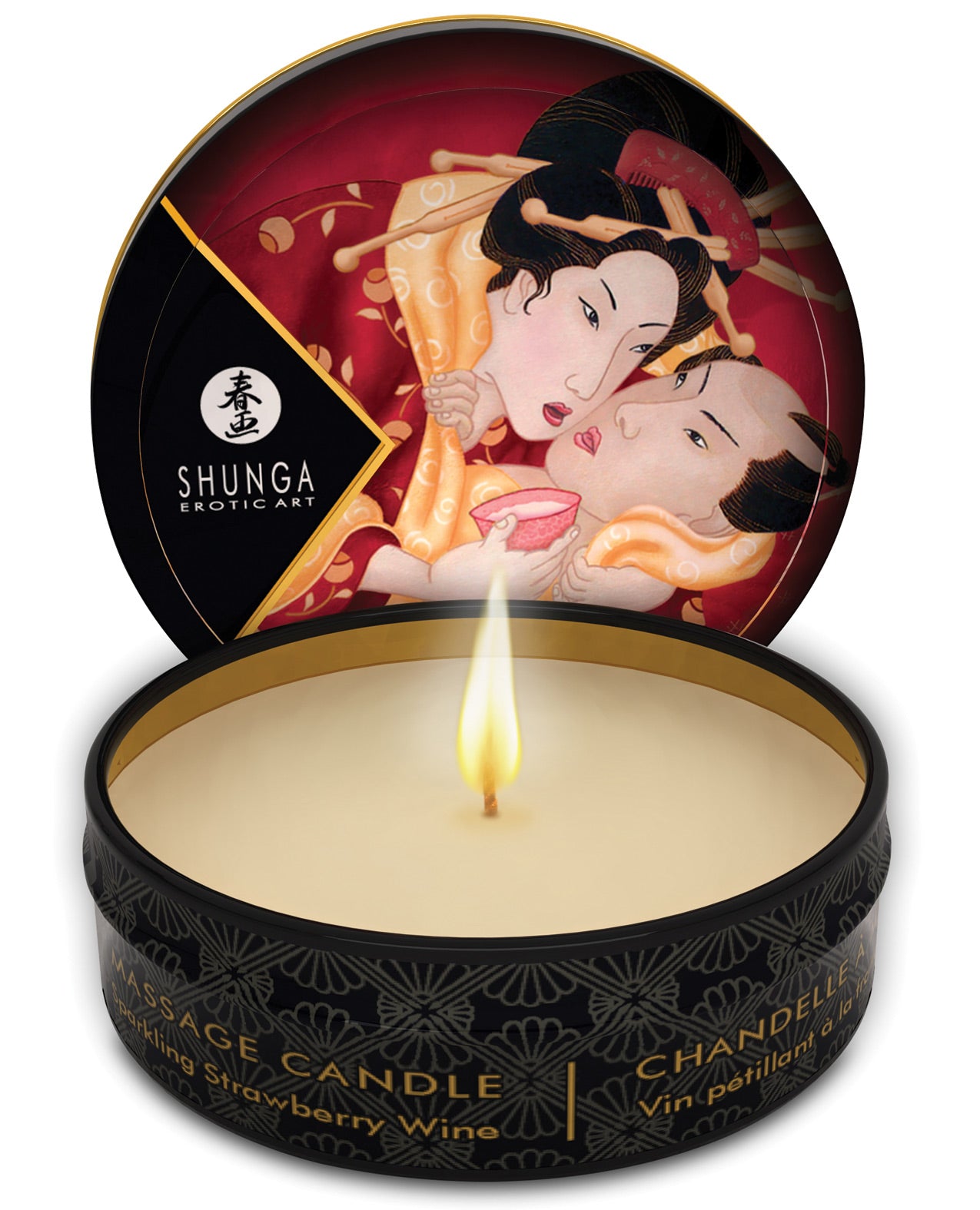 Shunga Romance Massage Candle - Strawberry Wine