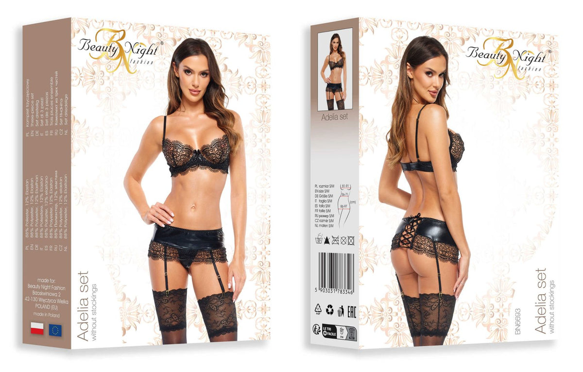 The Adelia black lingerie set, seen from a different angle