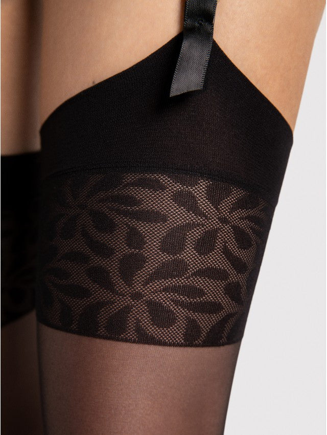 Alternate view of the Adora black 8 denier stockings