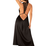 An additional view of the Agatya black satin-like dress