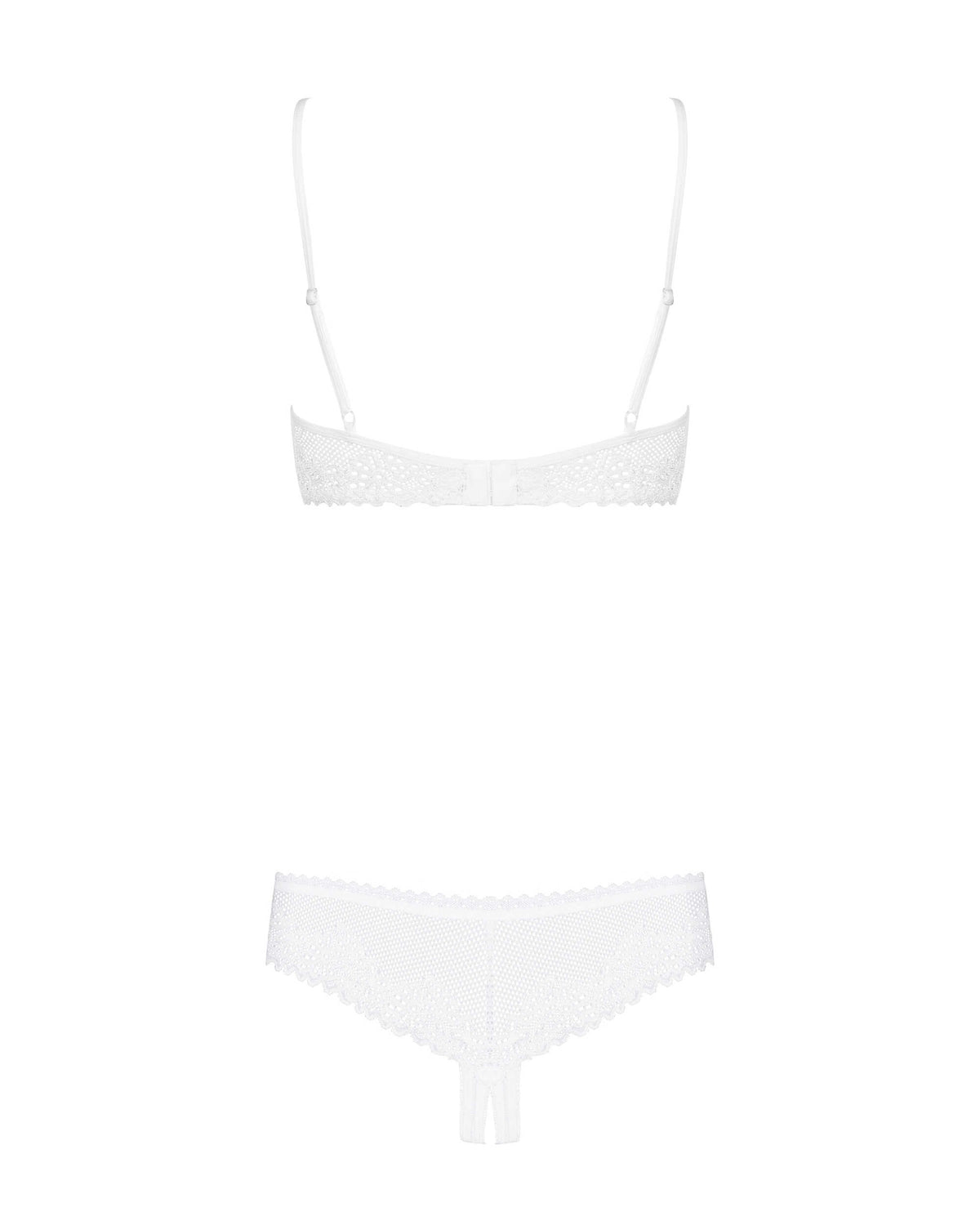 The Alabastra white cupless lace set seen from another angle