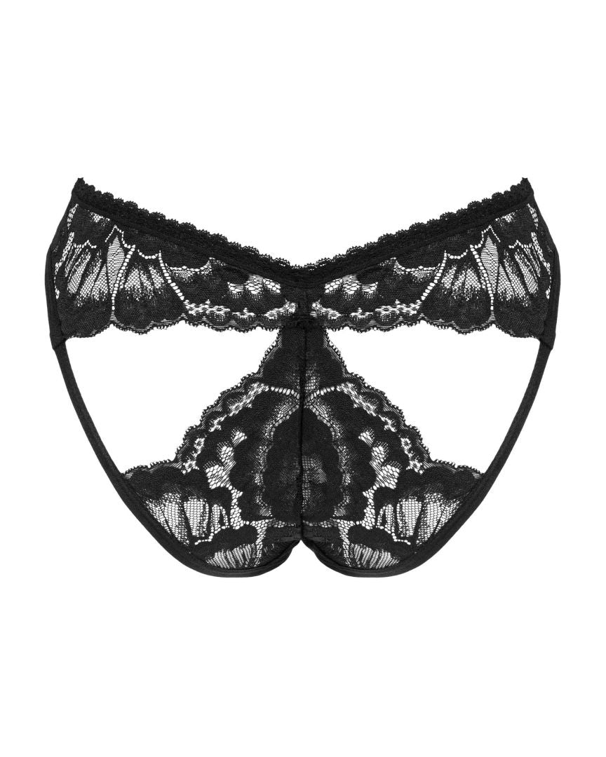 The Alessya black high-waist lace panties in an additional gallery image