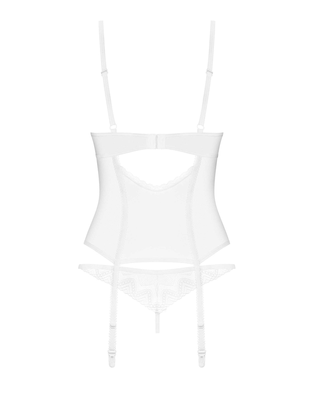 A further look at the Alissium white corset and thong