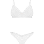 One more view of the Alissium white lace bra and thong set