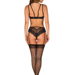 The Allastia black mesh bra and panties set seen from another angle