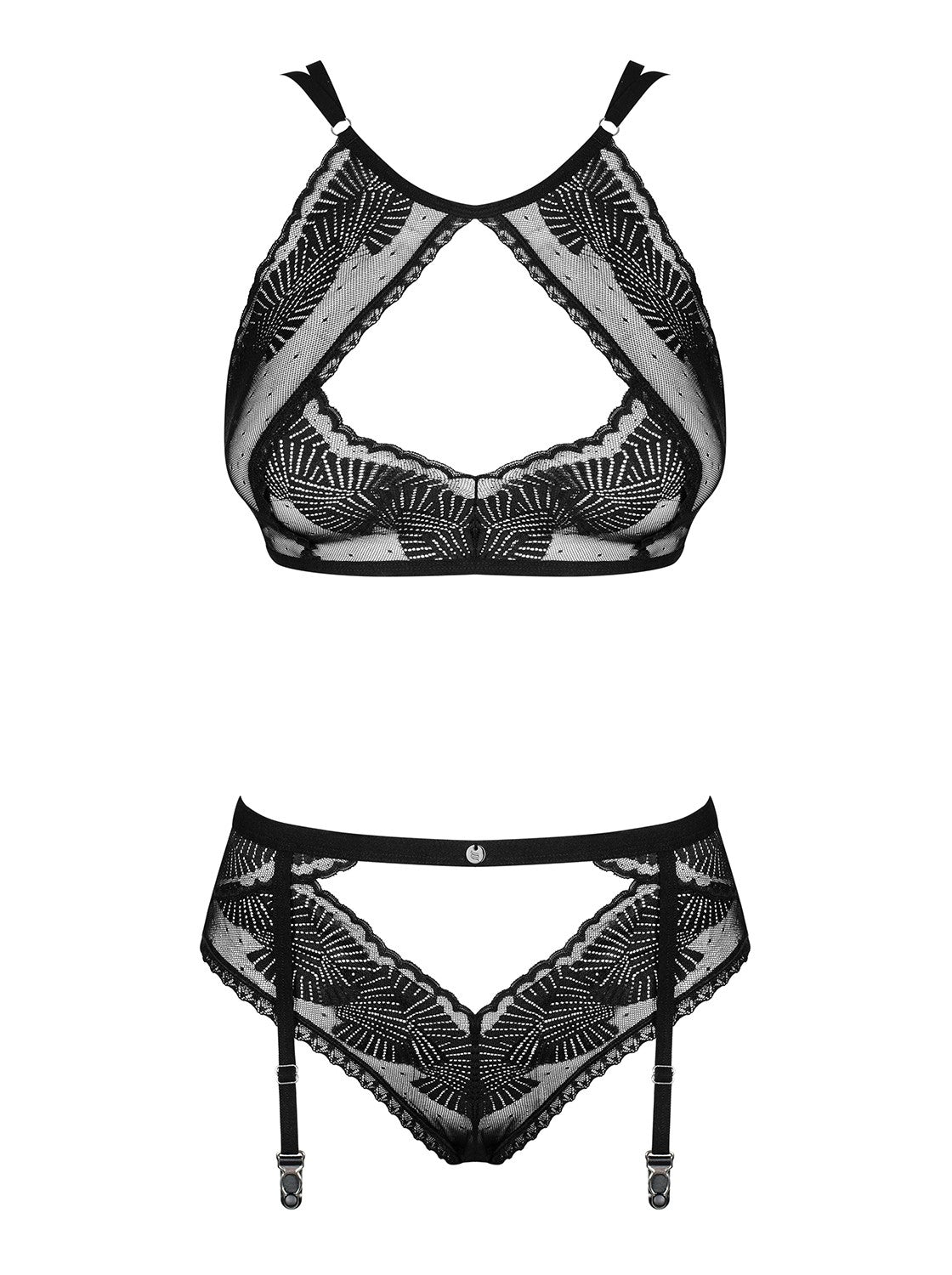 A further look at the Allastia black mesh bra and panties set