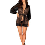 The Allunes black animal pattern robe, shown in an alternate image