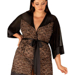 The Allunes black animal pattern robe seen from another angle