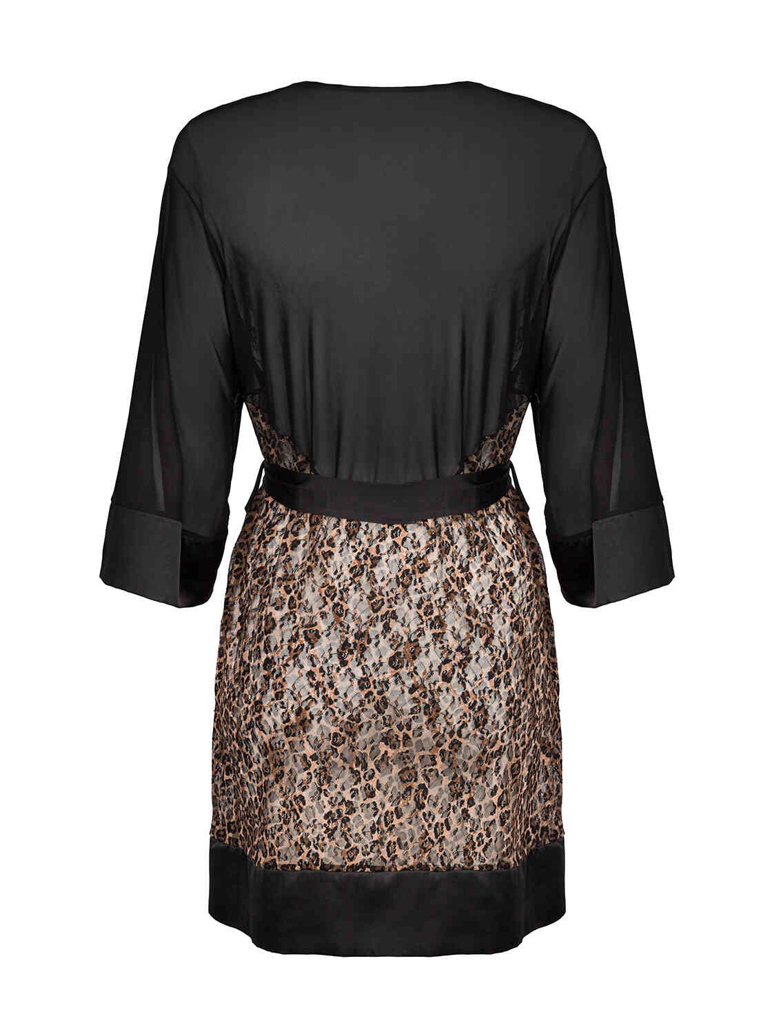 Yet another view of the Allunes black animal pattern robe