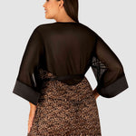 The Allunes black animal pattern robe, seen from a different angle