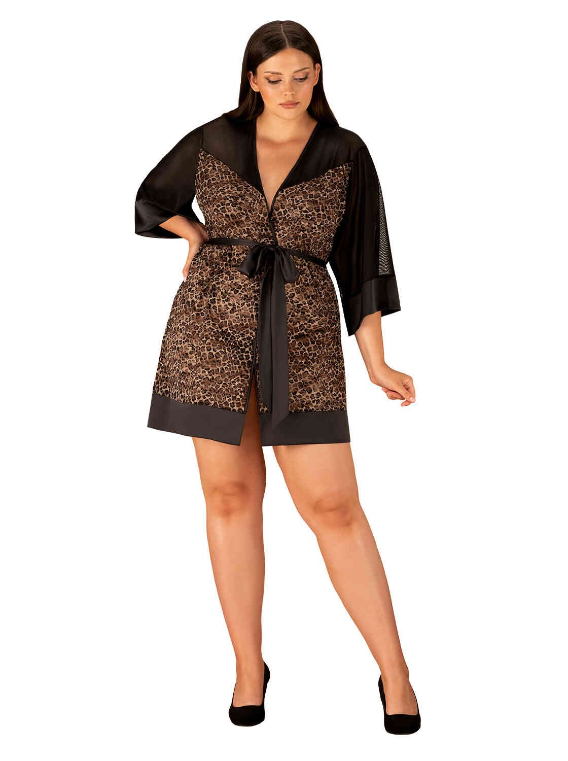 A different perspective on the Allunes black animal pattern robe