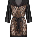 The Allunes black animal pattern robe pictured from another angle