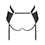The Allunes black open garter belt from yet another viewpoint