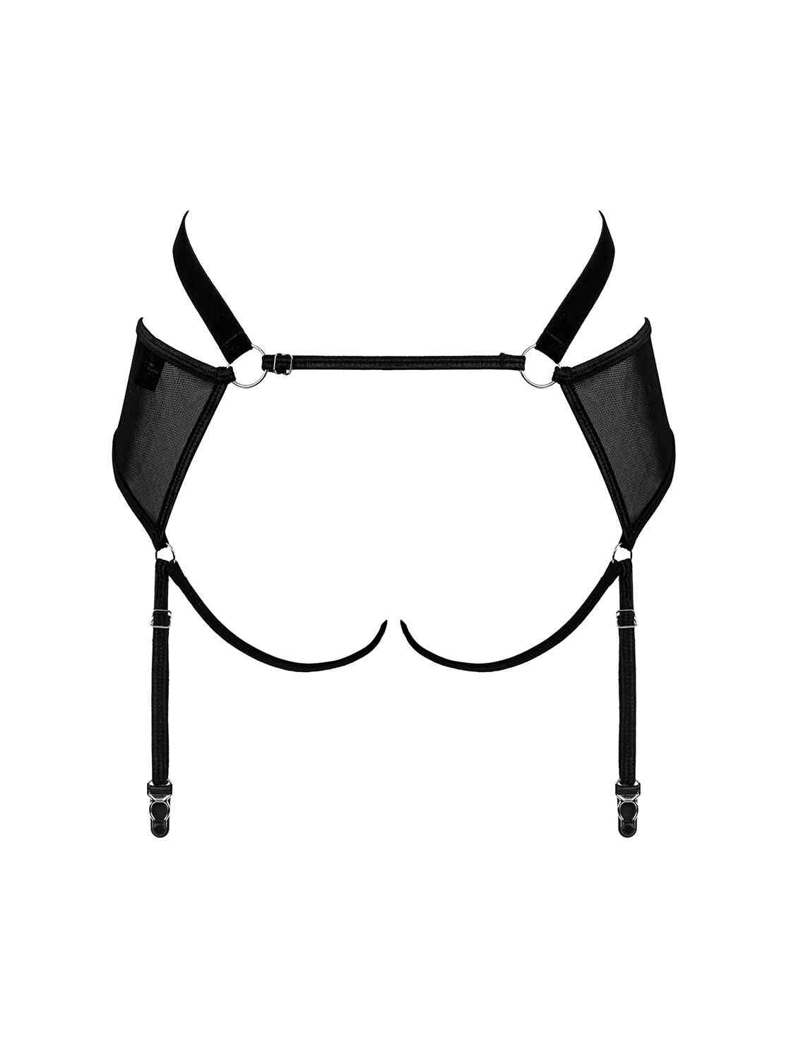 The Allunes black open garter belt from yet another viewpoint