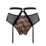 A fresh angle on the Allunes black open garter belt