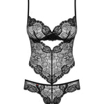 A further look at the Alluria black floral lace teddy