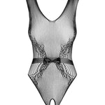 A further look at the Amazing Feminine black mesh cutout teddy