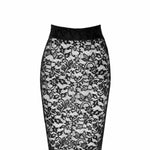 A further look at the Ambivalence black floral lace midi skirt
