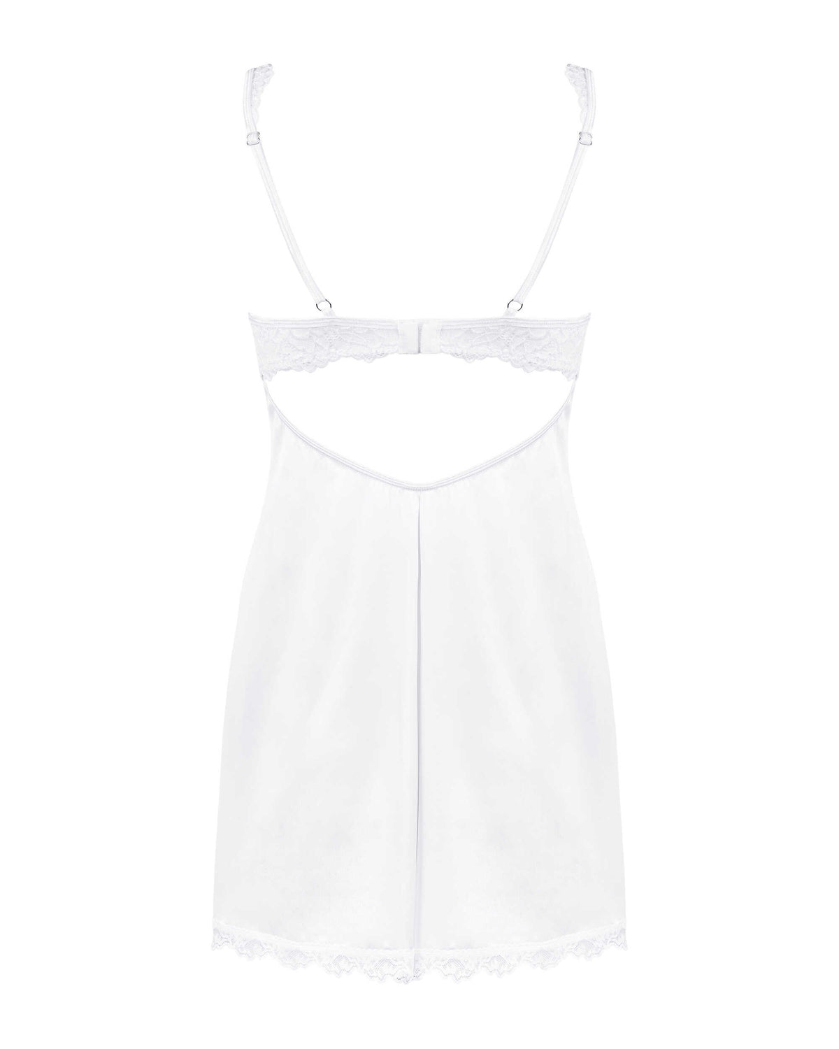 The Amor Blanco white lace chemise and thong, seen from a different angle
