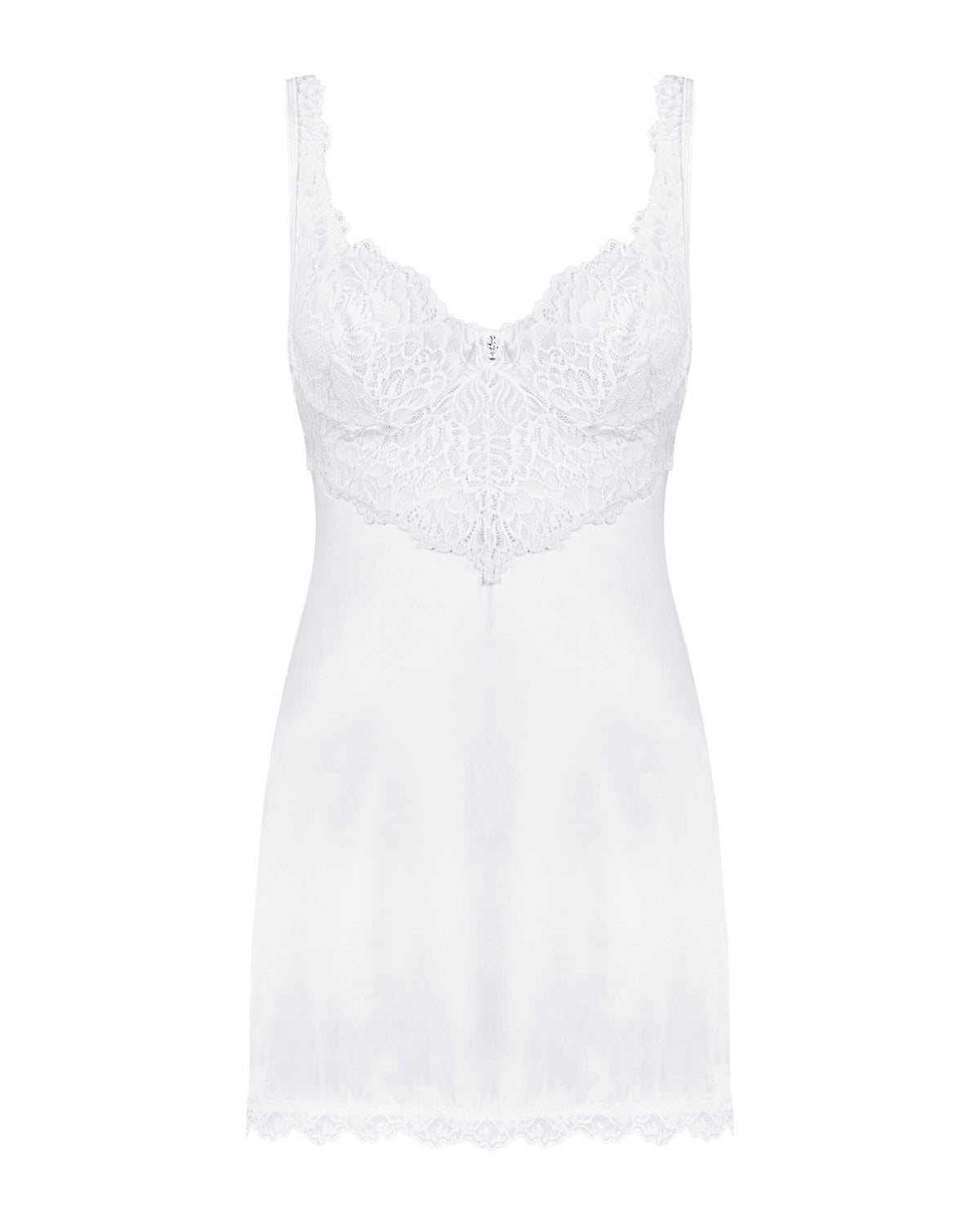 One more view of the Amor Blanco white lace chemise and thong