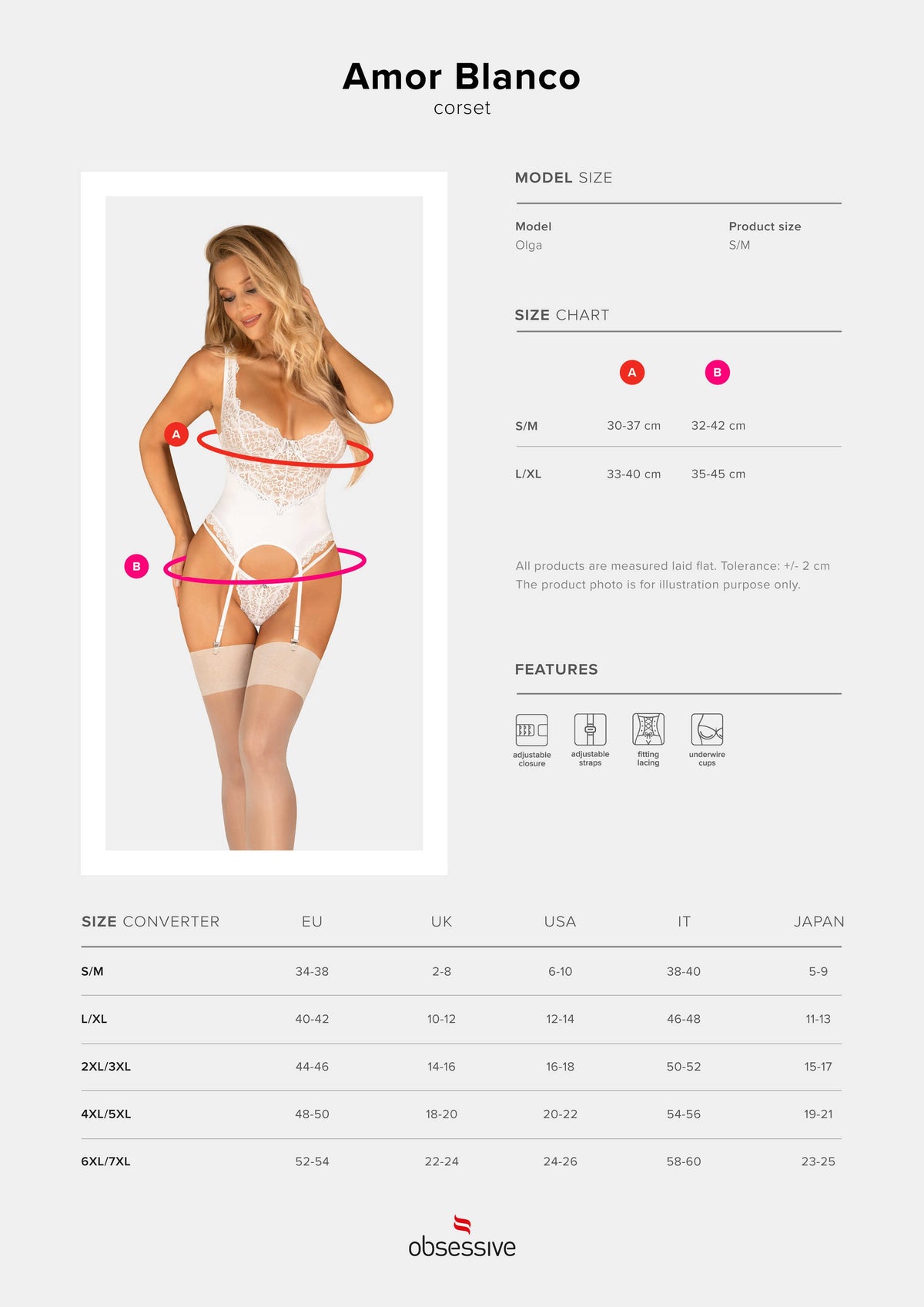 The Amor Blanco white lace corset and thong, shown in an alternate image