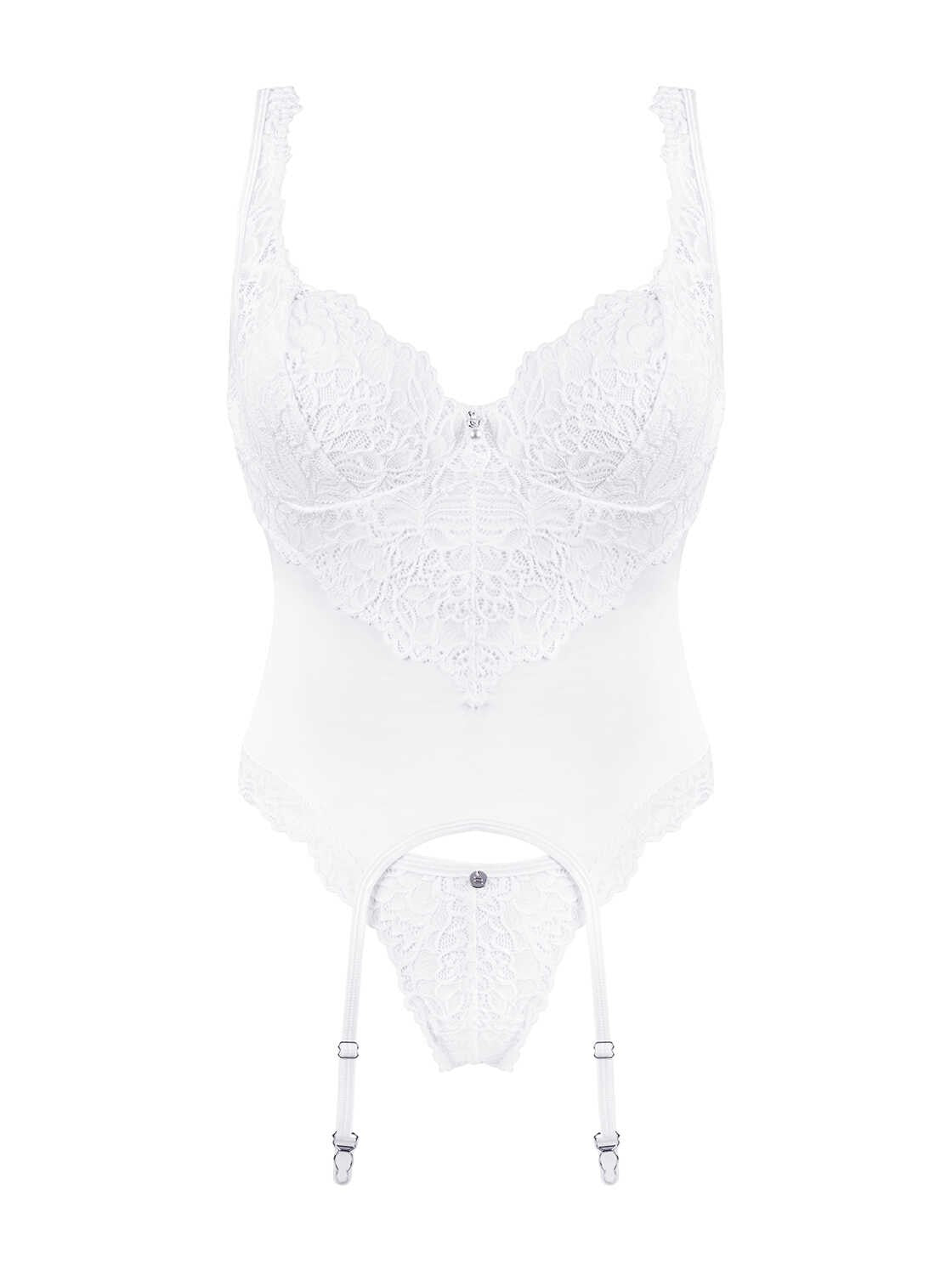 One more view of the Amor Blanco white lace corset and thong