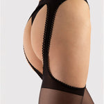 Another angle of the Amour black 20 denier tights