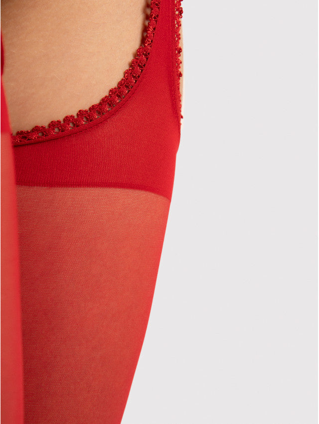 Alternate view of the Amour red 20 denier tights