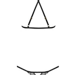 The Angie black wet-look and lace set, seen from a different angle