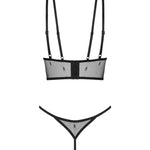 Anniverse Special black top and thong set with underwired cups