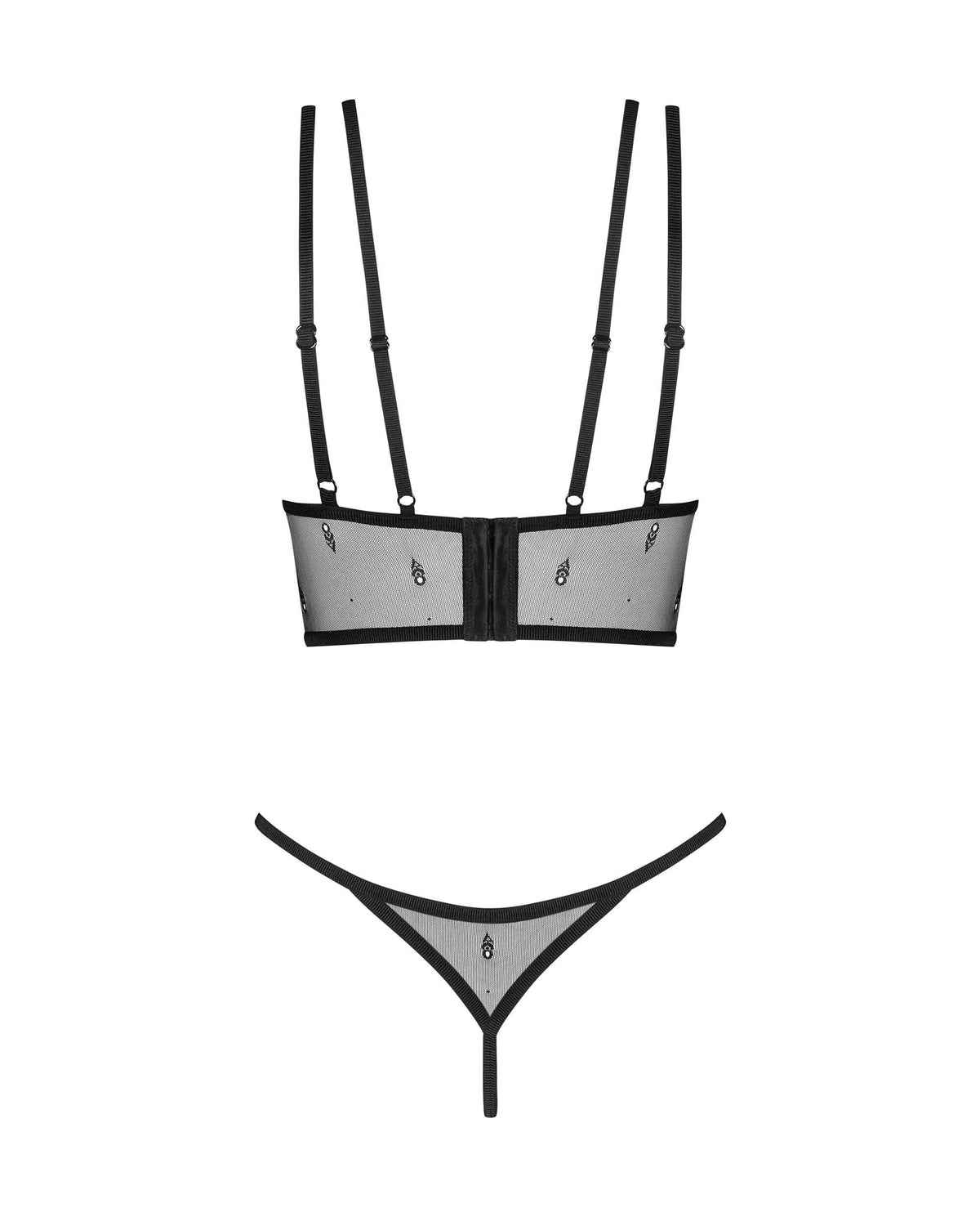 Anniverse Special black top and thong set with underwired cups