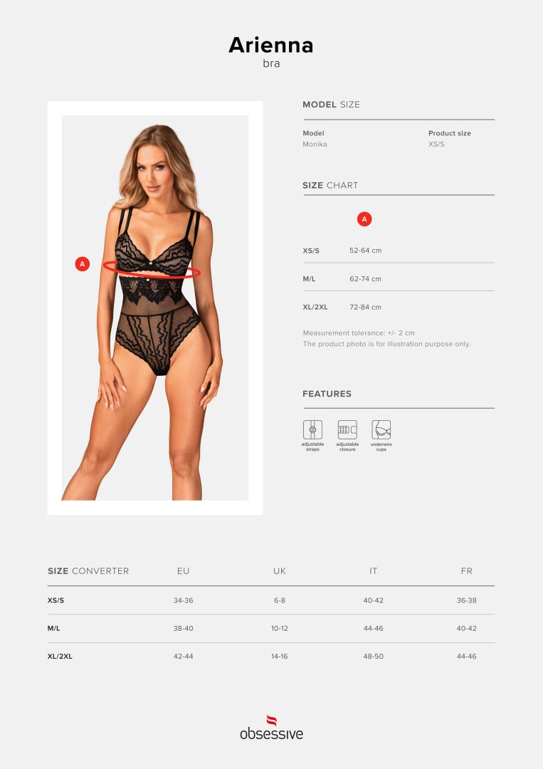 The Arienna black mesh bra, shown in an alternate image