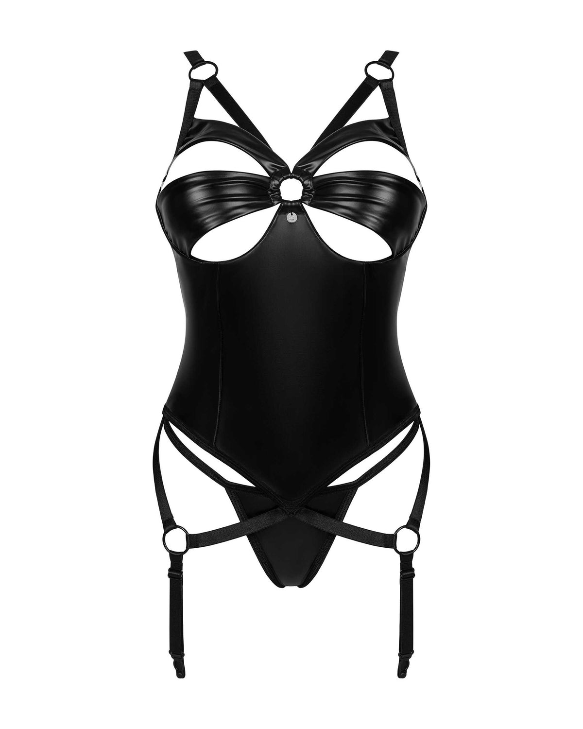 A further look at the Armares black glossy corset and thong