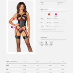 One more view of the Armares black glossy corset and thong