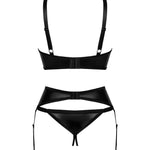The Armares black glossy crotchless set, seen from a different angle